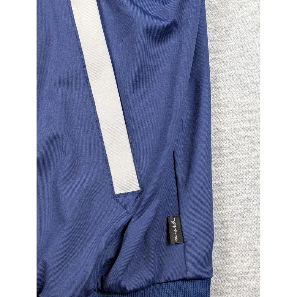 Travis Mathew Track Jacket Mens 2XL Blue White Full Zip Colorblock Golf Nylon